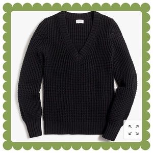 JCrew Factory Black Vneck Sweater